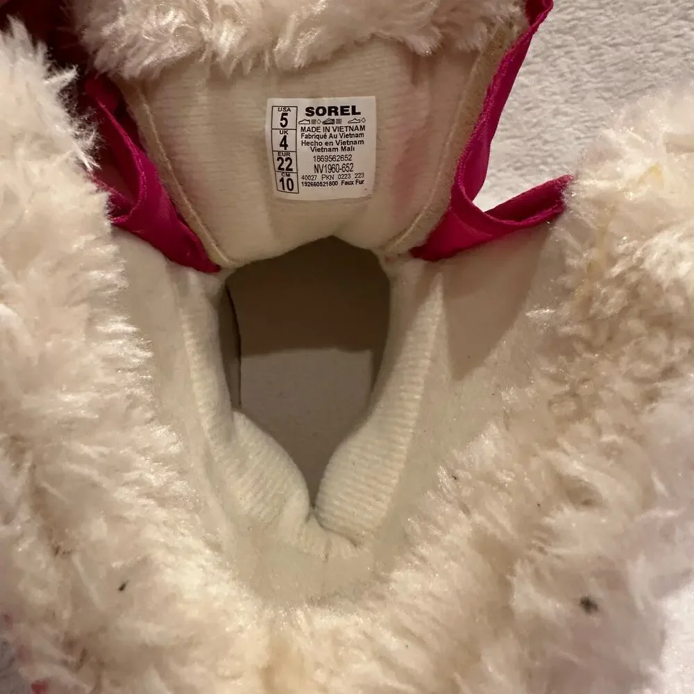 Sorel Snow Commander Boots sz 5 Pink Waterproof Insulated Snow Boots Winter Boot